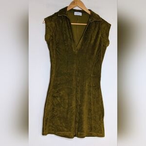 GIL RODRIGUEZ Coco Terry Tennis Dress in Earthy Olive Brown